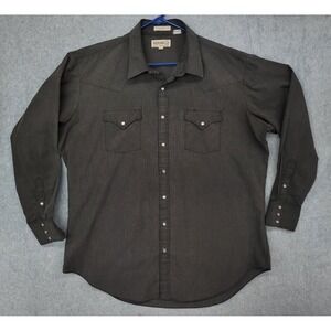 Vintage Western Shirt Size 18-36 Tall Pearl Snap GRAY Sheplers Mens